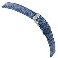 12mm Morellato Lizard Grain Blue Genuine Italian Leather Stitched Watch Band 2125