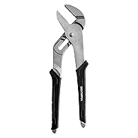 Olympia Tools 12-Inch Tongue and Groove Pliers, Straight Jaw Pliers with Cushion grip, 7 Jaw positions, 2.7