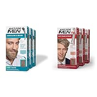 Just For Men Mustache & Beard, Beard Dye for Men with Brush & Easy Comb-In Color Mens Hair Dye, Easy No Mix Application with Comb Applicator - Sandy Blond, A-10, Pack of 3