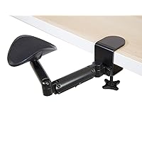 Mount-It! Adjustable Arm Rest for Desk | Ergonomic Computer Desk Arm | Height Adjustable, Full Motion Elbow Support with Clamp-On Base | Steel Construction (MI-7145)