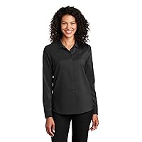 Port Authority Ladies Long Sleeve Performance Staff Shirt LW401 XL Black