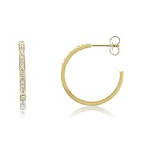 Kobelli 1/2ctw Natural Diamond C Hoop Earrings 10K Gold