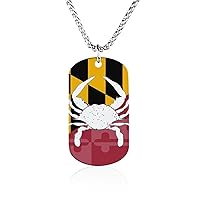 Maryland Flag Crab Personalized Picture Necklace Pendant Memorial Keepsake Jewelry Gift