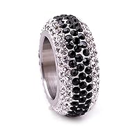 Fashion Stainless Steel Rings for Women Charms Crystal Jewelry 7 Rows Ring