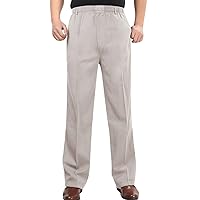 Men's Middle-Aged Father Full Elastic Pull On Jeans Straight Trousers