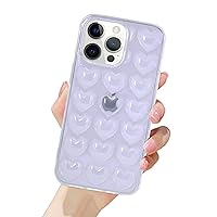 Guppy Compatible with iPhone 15 Pro Women Girls 3D Bubble Heart Case Cute Jelly Full Body Kawaii Love Shaped Soft Silicone Rubber Slim Bumper Protective Cover Case 6.1 inch Clear