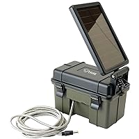 HME Trail Camera 12V/Solar Auxiliary Power Pack Durable Weather-Resistant Housing Easy Installation & Versatile Compatibility, Black