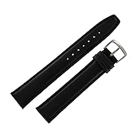 Hadley Roma MS881 22mm Long Black Oil Tan Leather Mens Watch Band