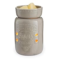 CANDLE WARMERS ETC Midsized Illumination Fragrance Warmer- Light-Up Warmer For Warming Scented Candle Wax Melts and Tarts or Essential Oils To Freshen Room, Faith, Family, Friends
