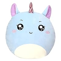 16’’ Unicorn Plush Pillow, Plush Stuffed Animals for Girls, Cute Plushie Stuffed Unicorn Plush Pillow for Hugging,Sleeping,Soft Plushie Doll Gifts for Girls,Blue