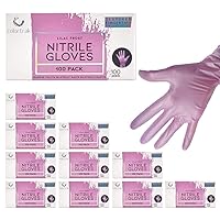 Colortrak Luminous Collection Disposable Nitrile Gloves, Lilac Frost Color, Latex-Free, Textured Finger Tips