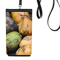 Fresh Papaya Picture Nature Photograph Phone Wallet Purse Hanging Mobile Pouch Black Pocket