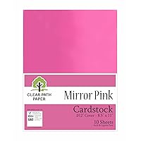 Clear Path Paper Mirror Pink Cardstock - 8.5 x 11 inch - .012
