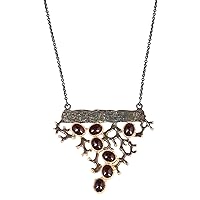 Ravishing Impressions Garnet Gemstone Necklace for Women 925 Solid Sterling Silver Black Rhodium Rose Gold Plated Amazing Designer Jewellery,for Girls