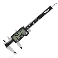 NEIKO 01401A 6-Inch Electronic Digital Caliper, Stainless Steel, Extra Large LCD Screen, Measurement Conversions for Inches, Millimeters, and Fractions, 1 LR44 batteries required. (included)