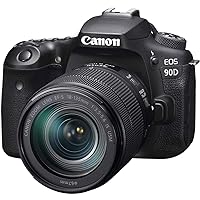 DSLR Camera [EOS 90D] with 18-135 is USM Lens | Built-in Wi-Fi, Bluetooth, DIGIC 8 Image Processor, 4K Video, Dual Pixel CMOS AF, and 3.0 Inch Vari-Angle Touch LCD Screen, Black