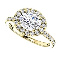 925 Sterling Silver 14k Yellow Gold 2.5 CT Oval Cut Moissanite Wedding Engagement Ring For Women's & Girls