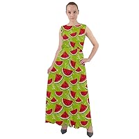 CowCow Womens Summer Hawaii Beach Surf Tropical Fruits Toucan Banana Strawberry Chiffon Mesh Maxi Dress