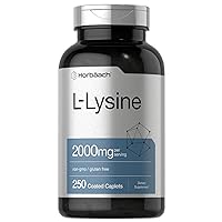 L-Lysine | 2000mg | 250 Caplets | Vegetarian, Non-GMO, and Gluten Free Supplement | by Horbaach