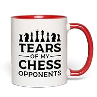 Chess 2Tone Red Coffee Mug 11oz - Tears Of My Chess - Chess Lovers Hobbies Athletic Coach Competition Player Strategies Dad Logic Game Bishop