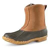 Guide Gear Men’s Side Zip Insulated Leather Duck Boots, Winter Boots for Men, Waterproof Rain Shoes, 400 Gram