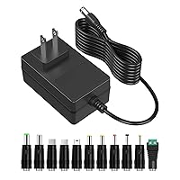 5V 2A AC Adapter Power Supply Charger [5 Volts 2 Amps Regulated Switching Power] with 11 Interchangeable DC Plug for 300mA 400mA 500mA 600mA 700mA 800mA 900mA 1000mA 1500mA 2000mA Equipment