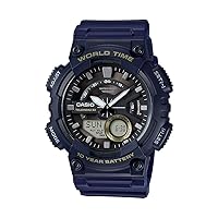 Casio Men's Heavy Duty Quartz Resin Watch, Color: Blue (Model: AEQ110W-2AV)