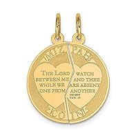 14k Yellow Gold 2 Piece Mizpah Coin Set Necklace Charm Pendant Religious Judaica Breakapart Fine Jewelry For Women Gifts For Her