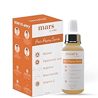 AZAZ mars by GHC Anti Ageing Face Serum with 5% Niacinamide, 1% Retinol, Hyaluronic Acid, Arginine, Vitamin C| Collagen Booster, For Anti Wrinkle, Dullness | Reduce Fine Lines | Spotless Glow, 30ml