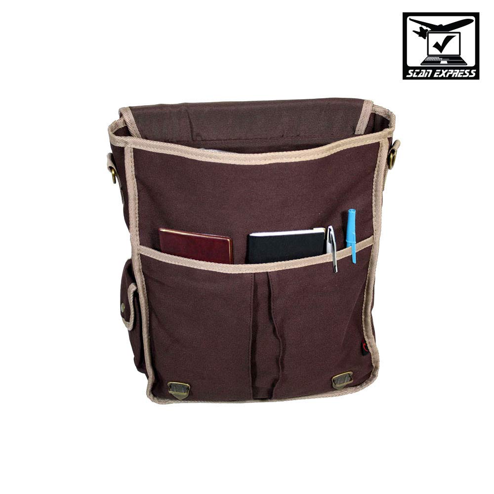 Bellino Expresso Vertical Messenger, Brown, One Size