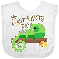 inktastic My First Earth Day- Cute Lizard Baby Bib