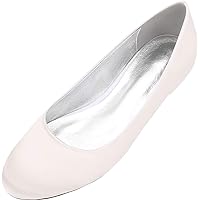 Womens Round Toe Flats Wedding Flat Shoes for Bride White
