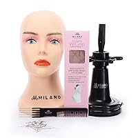 MILANO COLLECTION 5pc. Wig Accessories Essential Starter Kit with Original WiGrip, Mannequin Head, Suction Clamp, T-Pins, and Teasing Comb