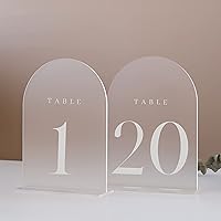 JINMURY Frosted Arch Table Numbers for Wedding, 20 Pack 5x7