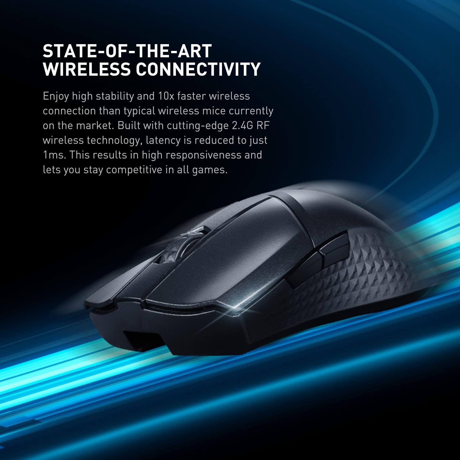 MSI Clutch GM31 Lightweight Wireless Ergonomic Gaming Mouse & Charging Dock, 12K DPI Optical Sensor, 60M Omron Switches, Fast-Charging 110Hr Battery, RGB Mystic Light, 5 Programmable Buttons, PC/Mac