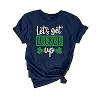 St Saint Patricks Day T Shirts Womens Shamrock Ireland Irish Tee Tops Basic Summer Green St Paddys Day Blouse Tshirt