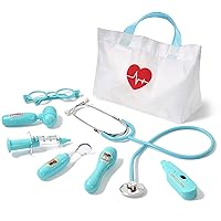 Kids Doctor Kit, 8 Pieces Kids Doctor Playset with Medical Storage Bag & Real Stethoscope, Pretend Play Doctor Toys for Toddler Boys Girls Aged 3 4 5 6
