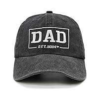 Waldeal New Mom and Dad Hats, Gifts for New Parents, Funny Dad Mama Est 2024 Hat Embroidered Adjustable Baseball Cap