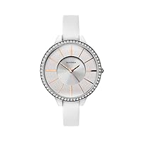 Sekonda Ladies Editions Watch with Silver Glitter Dial and White Strap 40003