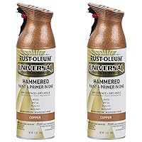 Rust-Oleum 247567 Universal All Surface Hammered Spray Paint, 12 oz, Copper (Pack of 2)