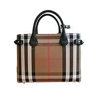 BURBERRY Medium Banner House Check Canvas Bag