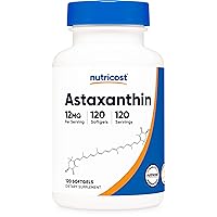Astaxanthin 12mg, Non-GMO and Gluten Free, 120 Softgels (4 Month Supply)