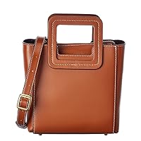 STAUD Women's Shirley Tan Leather Mini Crossbody Handbag