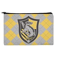 GRAPHICS & MORE Harry Potter Hufflepuff Plaid Sigil Makeup Cosmetic Bag Organizer Pouch