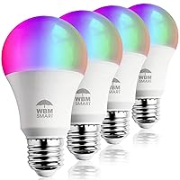 Color Changing LED Light Bulb, RGB Lights & Dimmable, WiFi Control Multicolor Bulb,Best for Home Décor, Compatible with Alexa, Google Home & Mobile App, 4 Count