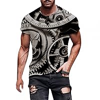 Shirts for Men, Men 3D Print T-Shirts Short Sleeve Graphics Crew Neck Tee Tops Casual Slim Fit Spring Tees Blouse