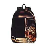 Canvas Backpack for Men Women Laptop Backpack Whisky and Cigar Travel Rucksack Lightweight Canvas Daypack
