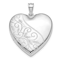 925 Sterling Silver 24mm Scrolled Ash Holder Heart LocketCustomize Personalize Engravable Charm Pendant Jewelry Gifts For Women or Men (Length 1.19