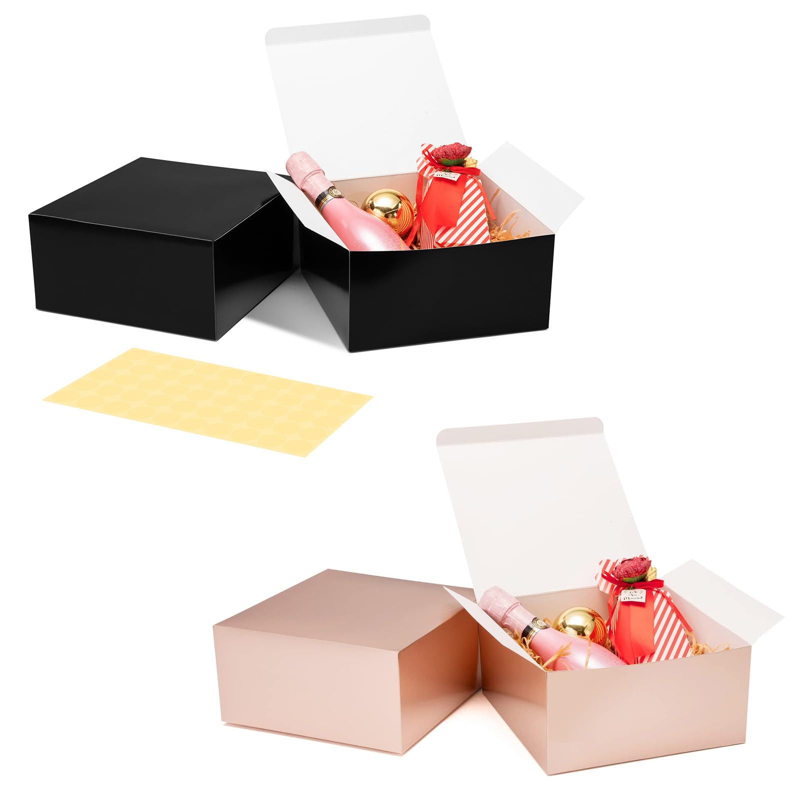 MESHA Black Gift Boxes & Rose Gold Gift Boxes for Wedding