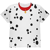 Halloween Dalmatian Costume Red Collar All Over Youth T Shirt